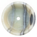 Green Translucent Onyx Round Vessel Sink - 16"x6" - Polished