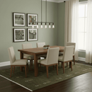 Green Tribal Border Design Hand Loomed Wool Area Rug