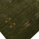 Green Tribal Center Medallion Hand Loomed Wool Area Rug