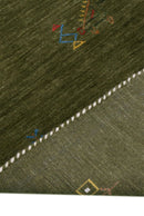 Green Tribal Center Medallion Hand Loomed Wool Area Rug