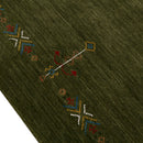 Green Tribal Center Medallion Hand Loomed Wool Area Rug