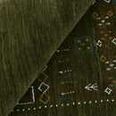 Green Tribal Center Pattern Hand Loomed Wool Area Rug