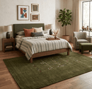 Green Tribal Center Pattern Hand Loomed Wool Area Rug