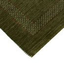 Green Tribal Center Pattern Hand Loomed Wool Area Rug