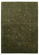 Green Tribal Design Hand Loomed Wool Area Rug