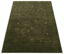 Green Tribal Design Hand Loomed Wool Area Rug
