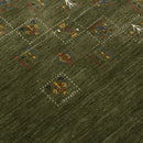 Green Tribal Design Hand Loomed Wool Area Rug