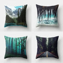 Green tropical leaves forest pillowcase living room nature decor