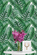 Green Tropical Leaves Wallpaper