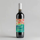 Green Watercolor Bridal Shower Wine Label
