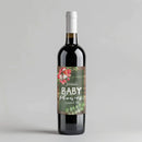 Green Wood Baby Shower Wine Label
