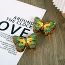 Green & yellow butterfly enamel gem jewelry box bedroom organizer