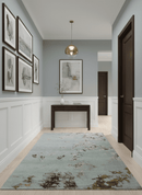 Grey, Charcoal, Olive and Ivory 6x9 Hand Knotted Abstract Wool and Viscose Area Rug