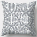 Grey geometry patterned pillow case for living room decor