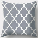 Grey geometry patterned pillow case for living room decor