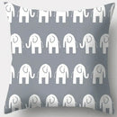 Grey geometry patterned pillow case for living room decor