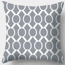Grey geometry patterned pillow case for living room decor