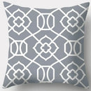 Grey geometry patterned pillow case for living room decor
