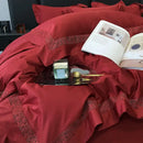 Grey hollow lace egyptian cotton bedding set bedroom decor