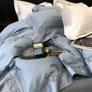 Grey hollow lace egyptian cotton bedding set bedroom decor