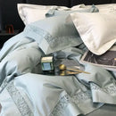 Grey hollow lace egyptian cotton bedding set bedroom decor
