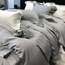 Grey hollow lace egyptian cotton bedding set bedroom decor