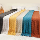 Grey nordic waffle knit blanket bedroom textured throw