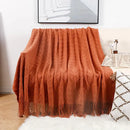 Grey nordic waffle knit blanket bedroom textured throw