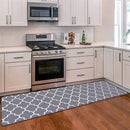 Grey plaid kitchen rug – gray & white quatrefoil doormat