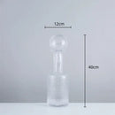 Grey round glass vase set with hammer lid stoppers living room