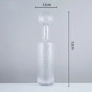 Grey round glass vase set with hammer lid stoppers living room