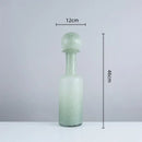 Grey round glass vase set with hammer lid stoppers living room