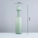 Grey round glass vase set with hammer lid stoppers living room