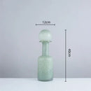 Grey round glass vase set with hammer lid stoppers living room