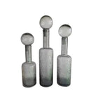 Grey round glass vase set with hammer lid stoppers living room