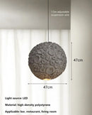 Grey wabi sabi chandelier moon textured pendant light for living room