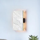 DecorBites™ Grey Wall Sconce with Rectangle Marble Shade - 2 Lights Bedside Wall Mounted Lamp
