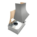 Grey Range Hood With Curved Front, Brass Strapping and Buttons - 30", 36", 42", 48", 54" and 60" Widths Available