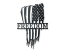 Custom Metal Tattered American Flag Sign | Patriotic Wall Art | Indoor Outdoor | Up to 46" | Over 20 Color Options