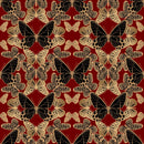 Red Wallpaper with Butterflies
