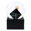 Graduation Hat & Diploma Glass Water Snow Globe