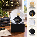 Graduation Hat & Diploma Glass Water Snow Globe