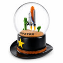 Houston Space Shuttle with Cowboy Hat Base Glass Water Snow Globe