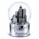 Boston Cityscape Silver Base Glass Water Snow Globe