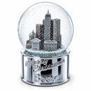 Boston Cityscape Silver Base Glass Water Snow Globe