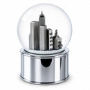 Boston Cityscape Silver Base Glass Water Snow Globe