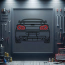 GT-R R34 Back View Metal Neon Car Wall Art - MTN0095