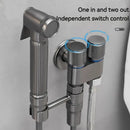 Gunmetal gray copper bidet parts set for bathroom dual nozzle control