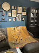 Gustav klimt the kiss art pattern woven tapestry bedroom blanket