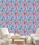 Contemporary Multicolored Leaves Wallpaper Vogue